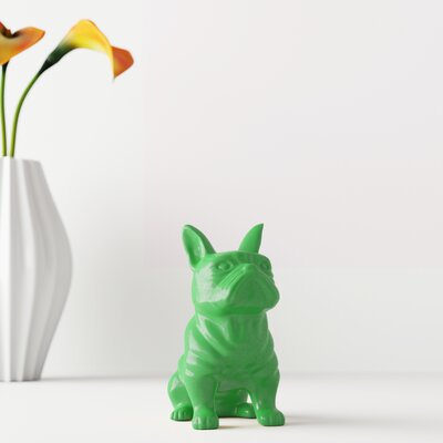 sitting french bulldog figurine in ceramic